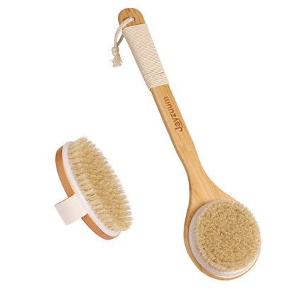 Jayzuum 2er Set Rückenbürste, Trockenbürste, Badebürste mit langem Stiel, Körperbürste Saunabürste für Peeling und Massage