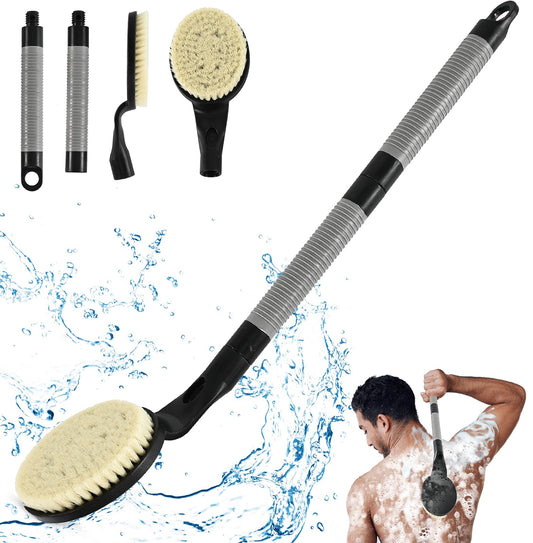 Rückenbürste mit langem Griff 55 cm – Duschbürste, Rückenschrubber & Peelingbürste für Senioren