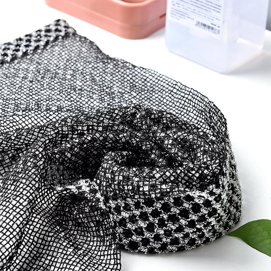 2 Stück Japanischer Exfoliating Waschlappen Set, Rückenschrubber für Bad und Dusche, Rückenbürste für Männer und Frauen (Schwarz)